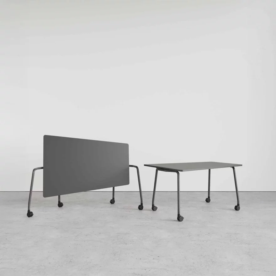 table rectangulaire plateau abattant sur roulettes gamme Fourfold