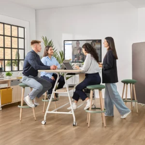 Table multimédia ESMOU avec structure blanche