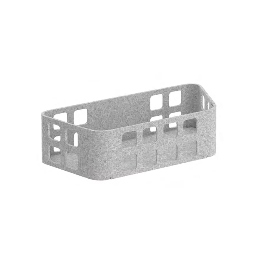 Panier trapézoïdal ESMOU gris en panneau microporeux PET