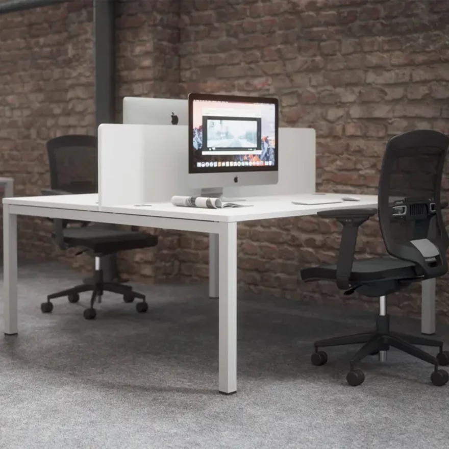 Bureau double gamme ASTROLITE tout blanc