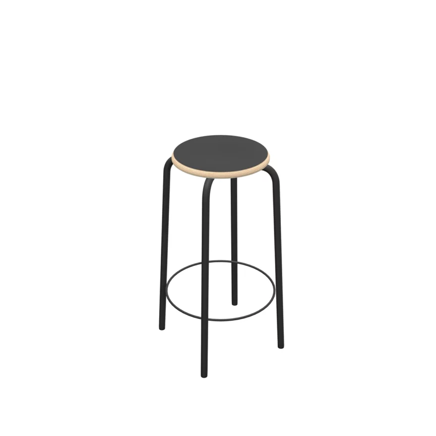 Tabouret Bar TAB College petite hauteur Noir