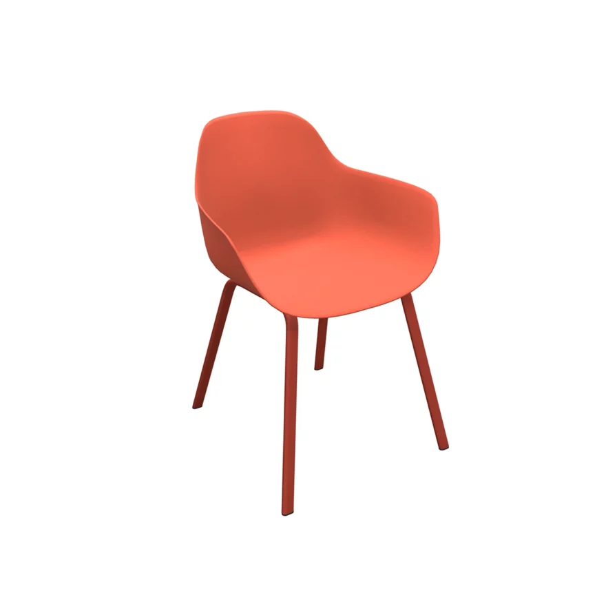 Chaise Horta polypro rouge orangé