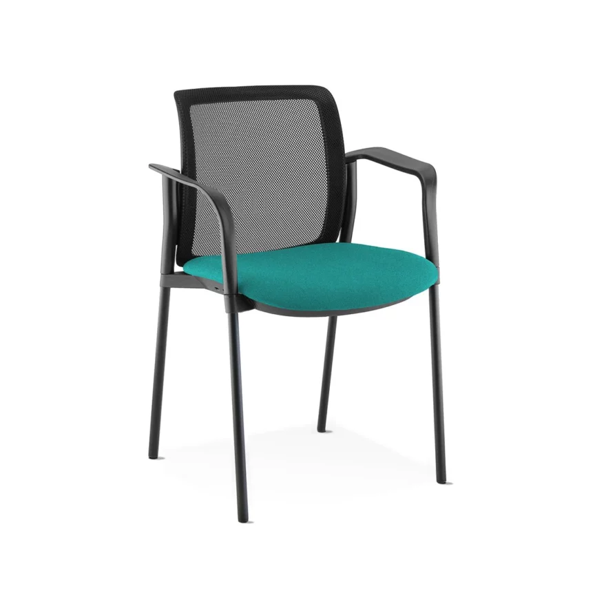 Chaise Kyos avec dossier résille et accoudoirs