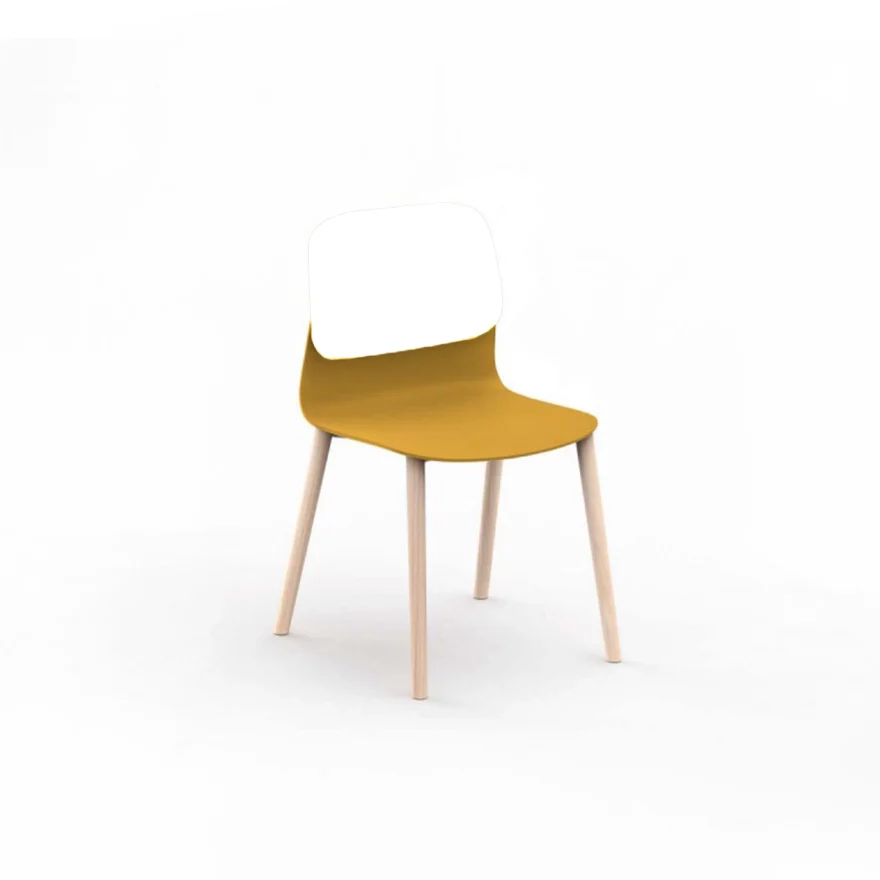 Chaise polypro Klik avec pieds bois