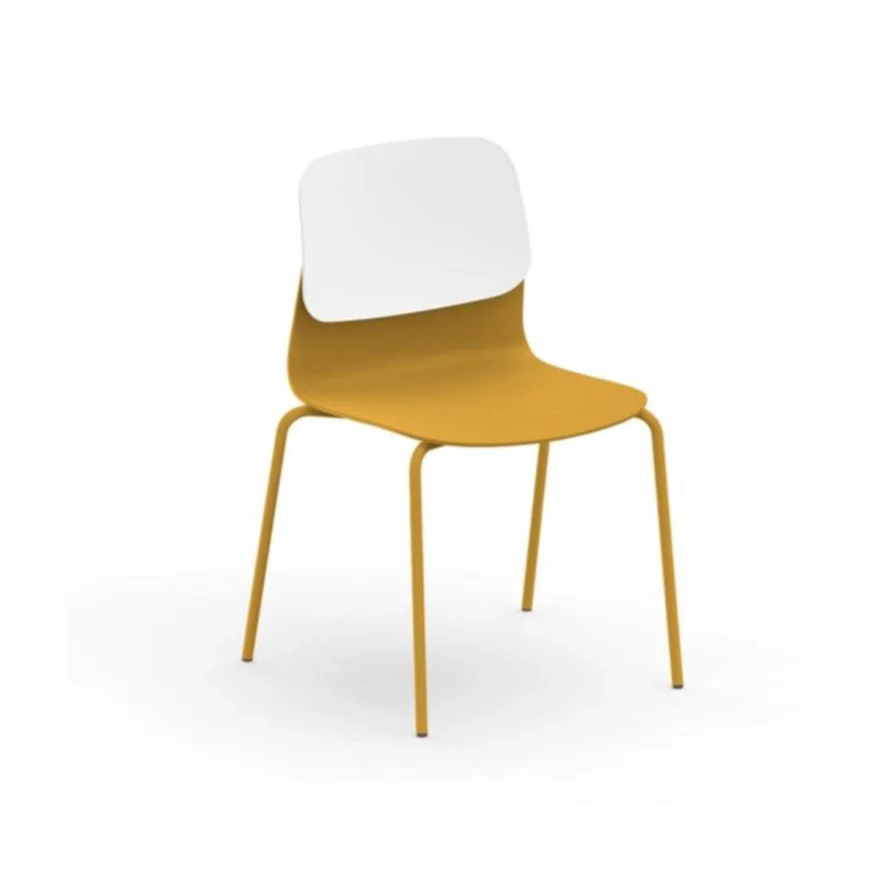 Chaise Klik jaune avec placet blanc