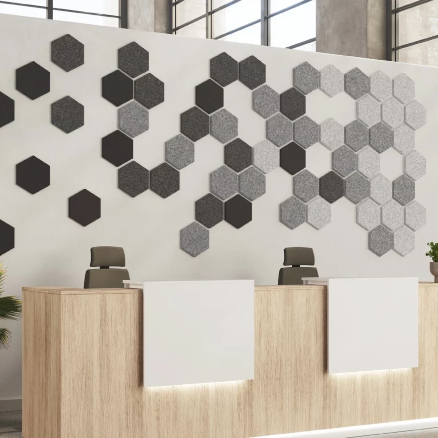 Panneaux acoustiques muraux hexagonaux MUT
