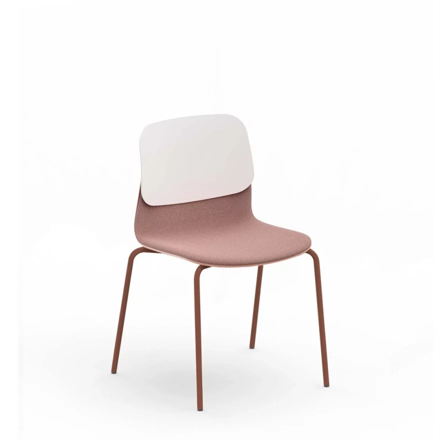 Chaise Klik assise tissu piétement métal et dossier polypro