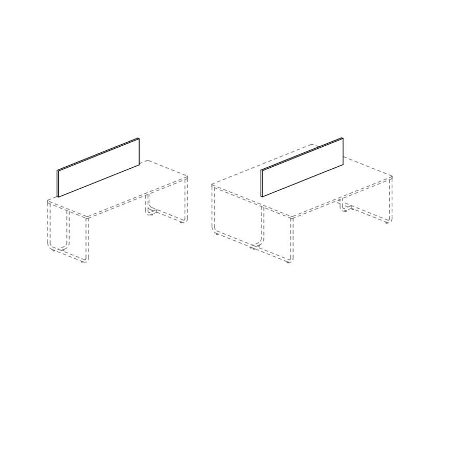 Séparateur frontal tissu à angle droit pour bureau Itube Individuel et Bench