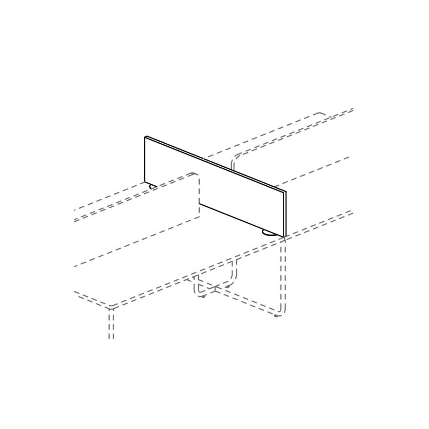 Séparateur latéral en tissu à angles droits pour bureau bench 4 personnes Itube