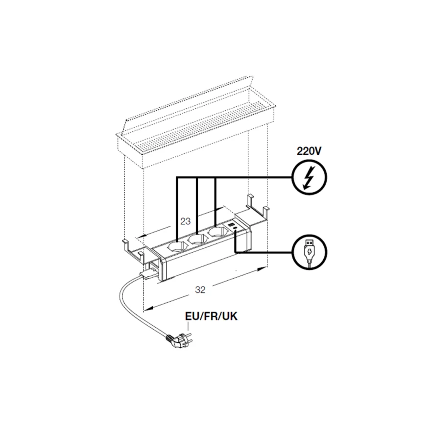 Bloc prises pour bureau Nuvola