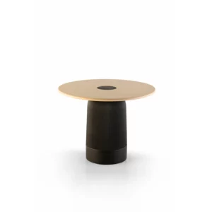 Table basse ronde Mahaia pied polyéthylène 100% recyclé