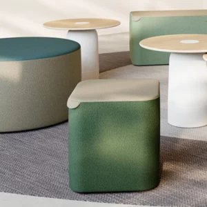 Pouf tapissé carré 43 cm Ilun