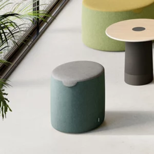 Pouf tapissé rond diamètre 43 cm Ilun